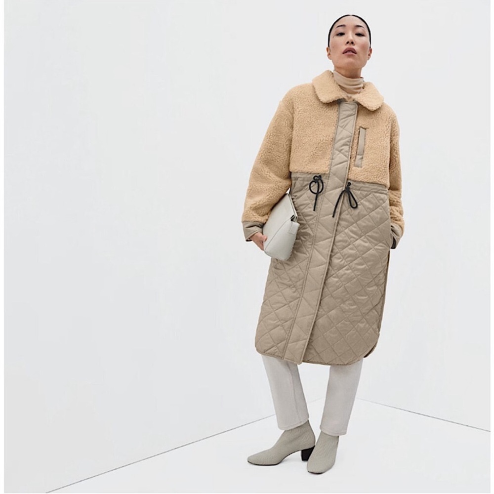 🔥Everlane NEW Quilted Teddy Coat Sz L NWOT Price Firm!